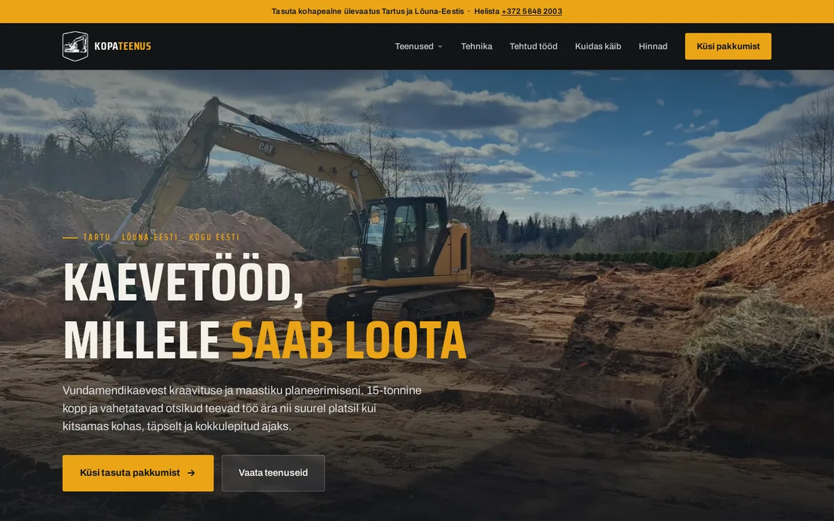 Kopateenus.ee – meie ehitatud koduleht