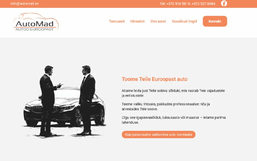 Automad.ee koduleht — Confirmo töö