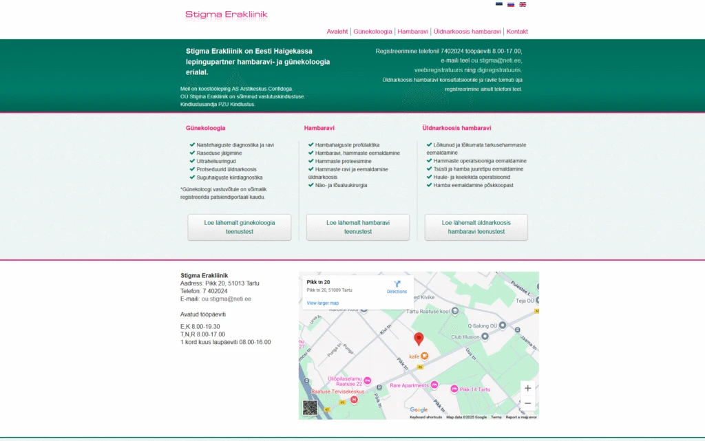 Veebilehe sektsiooni ekraanipilt