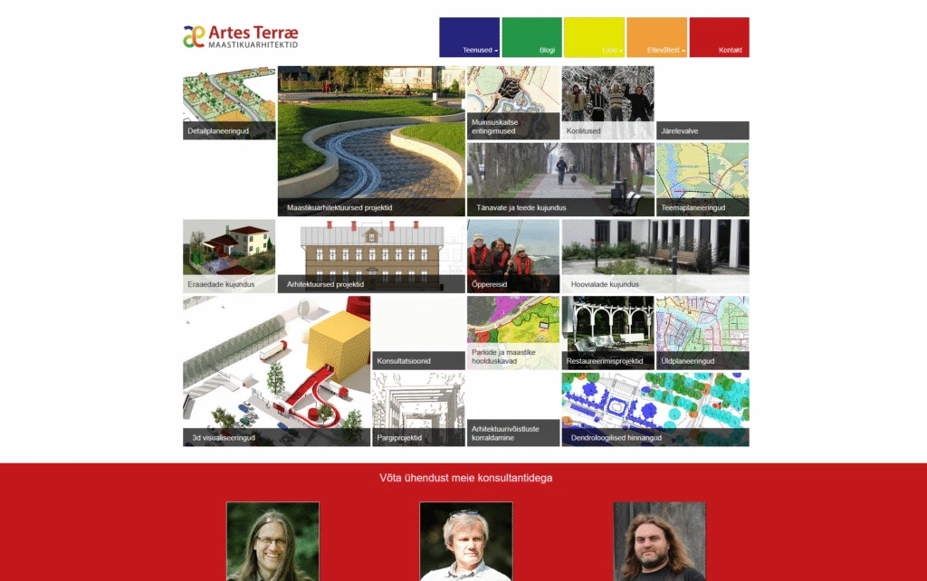 Kodulehe mobiilivaate näide