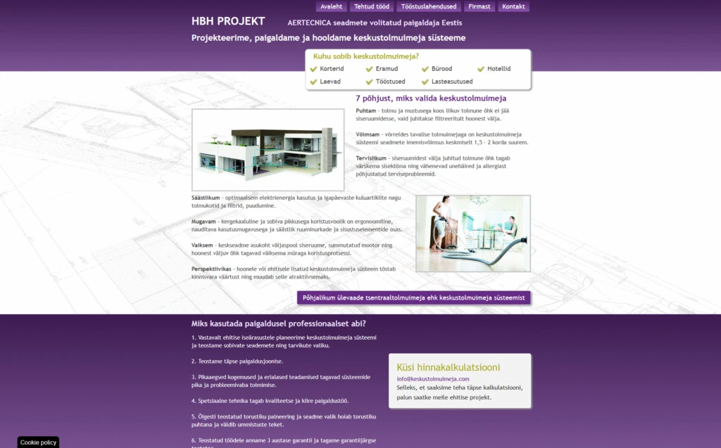 Veebilehe paigutuse ekraanipilt