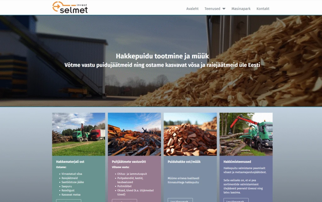 Veebilehe päise ekraanipilt