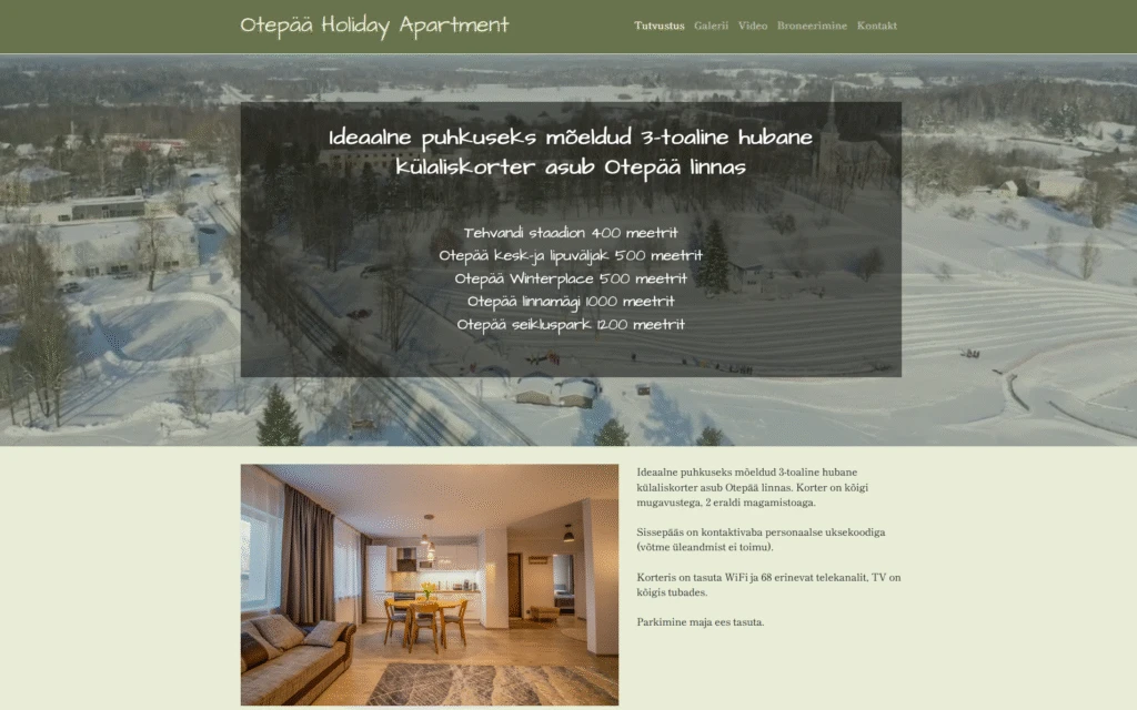 Veebilehe navigatsiooni ekraanipilt